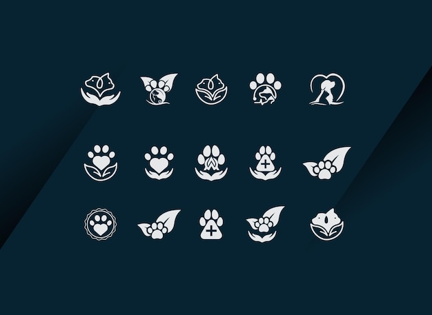 Vectorontwerpen voor logo's van dieren en huisdieren