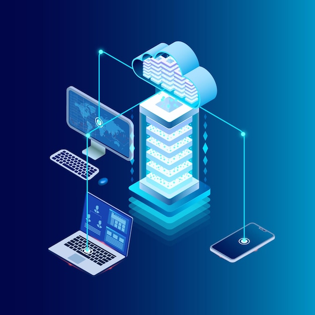 Vectorontwerpsjabloon voor cloudtechnologie