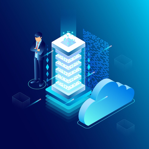 Vectorontwerpsjabloon voor cloudtechnologie