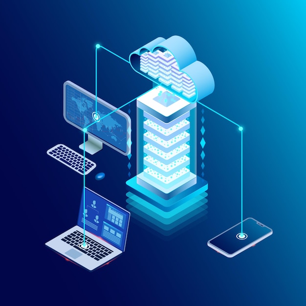 Vectorontwerpsjabloon voor cloudtechnologie