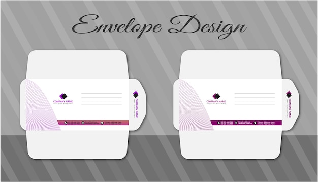Vectorpapierenvelopsjablonen voor uw projectontwerp met 2 kleuren