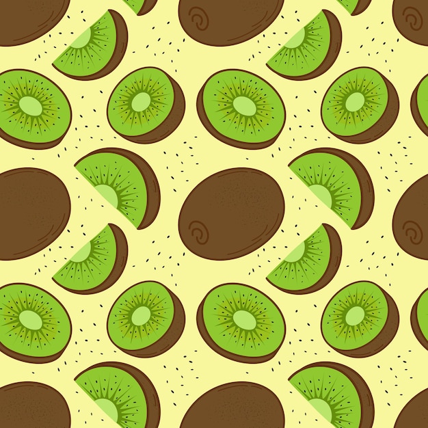Vectorpatroon met kiwi Naadloos patroon met kiwipatroonGezond voedselconcept met fruitdruk