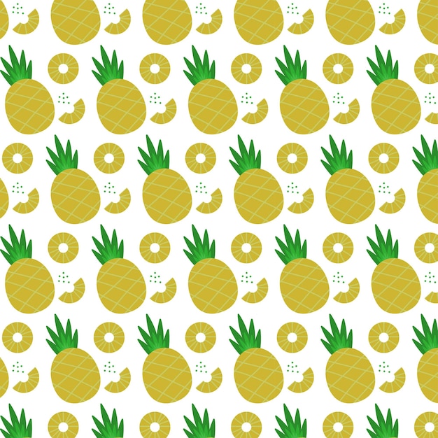 Vectorpatroon met stukjes ananas en ananas Geweldig voor behanguitnodigingen voor het verpakken van stoffen