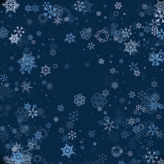 Vectorpatroon van sneeuwvlokken kerstmissneeuwvlokken achtergrond