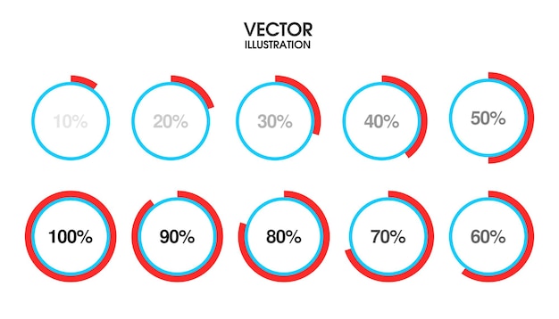 Vector vectorpercentage of percentages cirkel illustratieontwerp voor infografische elementen