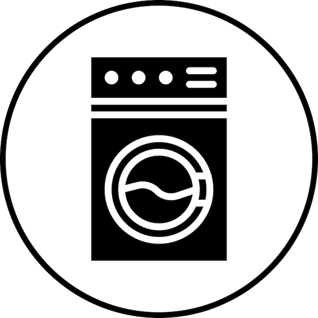 Vectorpictogram van de wasmachine illustratie van de icoon van de hygiëneroutine
