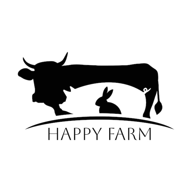 Vector vectorpictogram van landbouwdieren logo etiket badge ontwerp illustratie