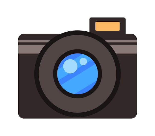 Vectorpictogram van reflex of digitale camera voor het schieten van foto of video die bij witte achtergrond wordt geïsoleerd