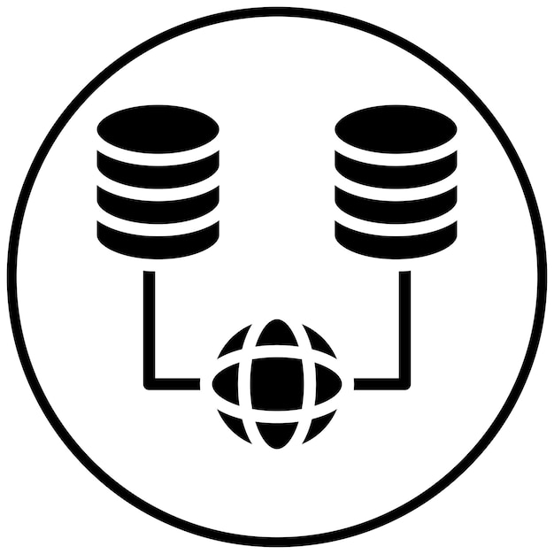 Vectorpictogram voor netwerkgegevensbeheer van het netwerkpictogram