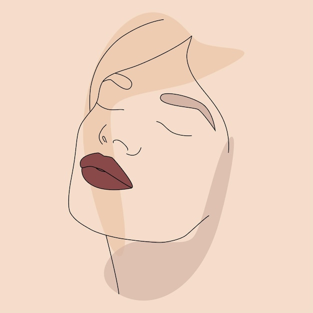 Vectorportret in een minimalistische stijl Portret van een vrouw