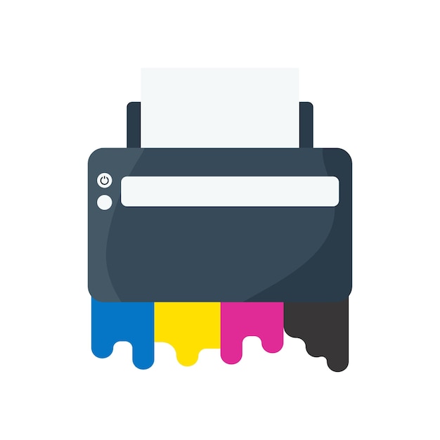 Vector vectorprinter met cmyk kleuren