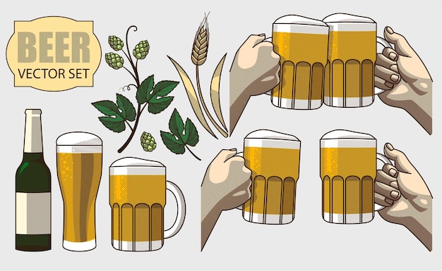 Vector vectorreeks bierillustraties