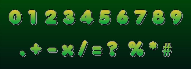 Vectorreeks getallen en wiskundige tekens