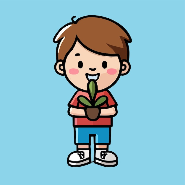 vectors for little ones give a sense of affection and take care of plants design for earth day