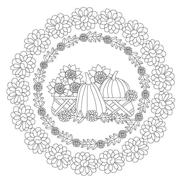 Vectorsamenstelling van pompoenen, zonnebloemen