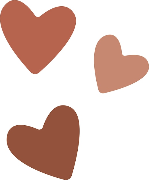 Vectorset van hartsymbolen in beige tinten Een decoratief element voor Valentijnsdagvieringen