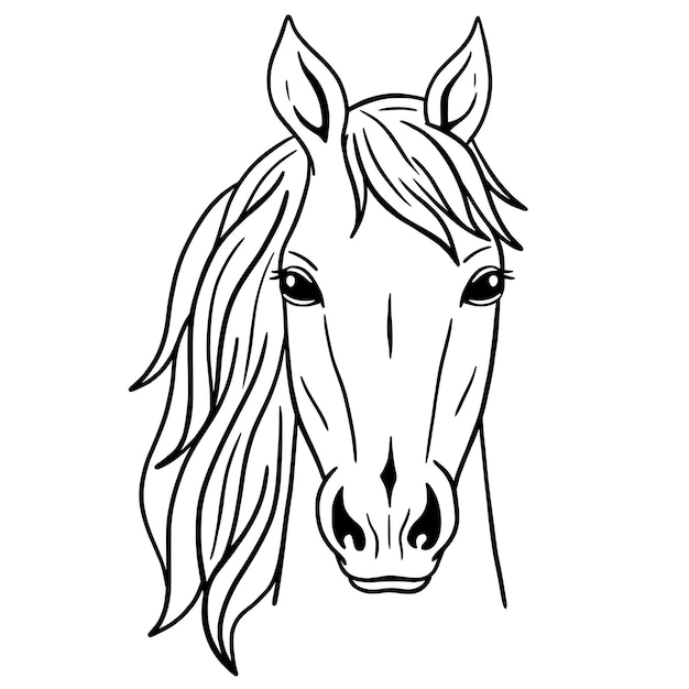 Vector vectorsilhouet van het hoofd van een paard wilde dieren paardenhoofdpictogram of logo