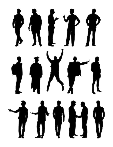 vectorsilhouetten van man poses