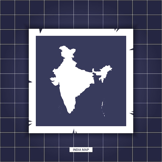 Vectorsjabloon Kaart India op een fotolijst