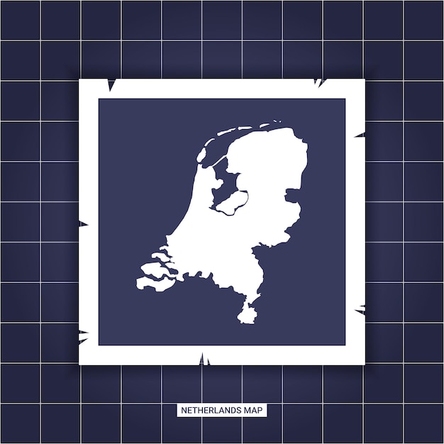 Vectorsjabloon Kaart Nederland op een fotolijst