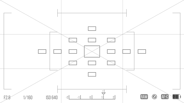 Vectorsjabloon voor uw ontwerp. camerazoeker. matglas van de camera. zoeker camera opname.