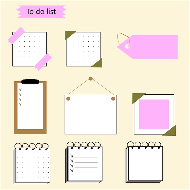 Vectorstickers van takenlijst Sjabloon voor planner Checklist