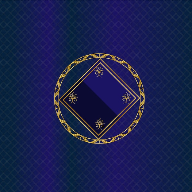 VectorStock Gold and blue frame Royalty Free Vector Image VectorStock