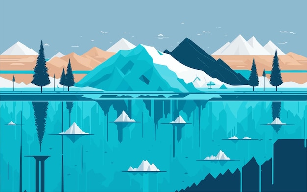 Vector vectorstyle background image that conveys the impact of climate change using minimalistic