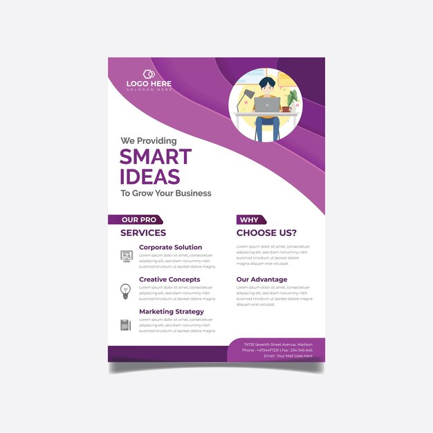 Vector vectort smert ideas creative banner flyer template banner design