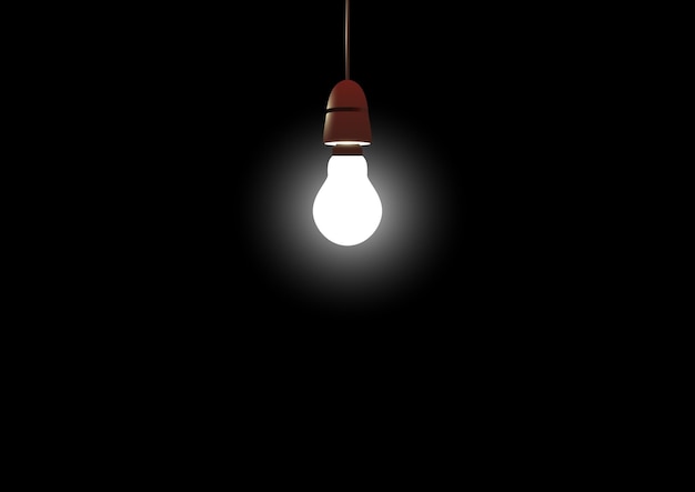 Vector vectortekening van een lamp die in dark gloeit