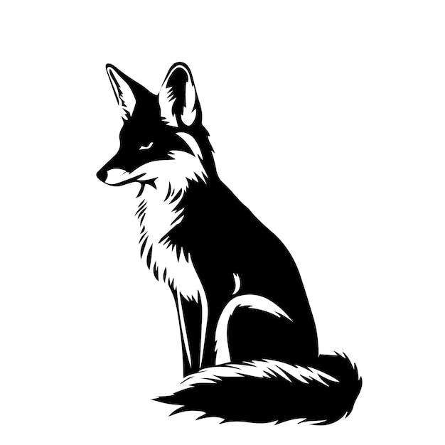 Vectortekening van het silhouet van de vos