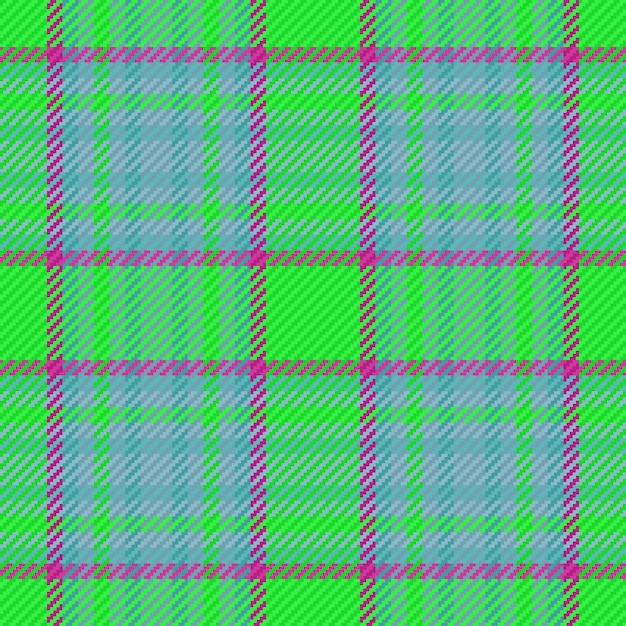 Vectortextiel met een geruite ruitpatroon met een textuur van tartan op naadloze achtergrond in cyan- en groene kleuren