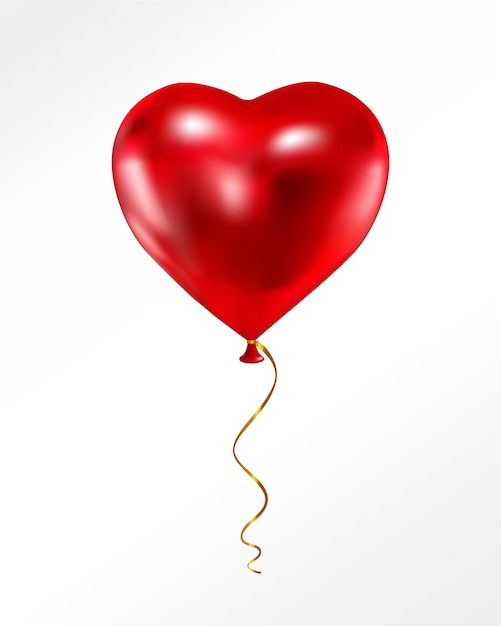 Vectorvakantieillustratie van vliegende ballon in vorm van hart