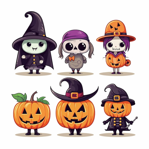 Vector vectorverzameling halloween-karakters