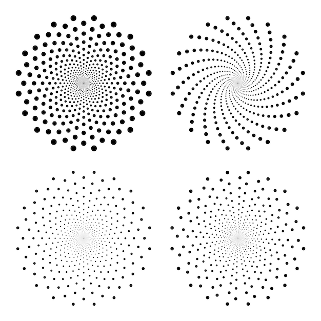vectorverzameling spiraalpatronen die een illusie vormen