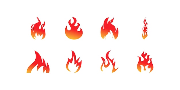 Vectorverzameling van brandvlammen