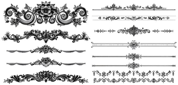 Vectorverzameling van decoratieve horizontale elementen