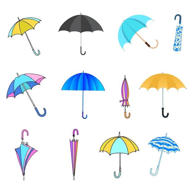 Vectorverzameling van paraplu-iconen