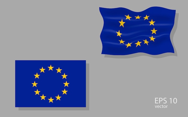 Vector vectorvlag van de illustratie van de europese unie