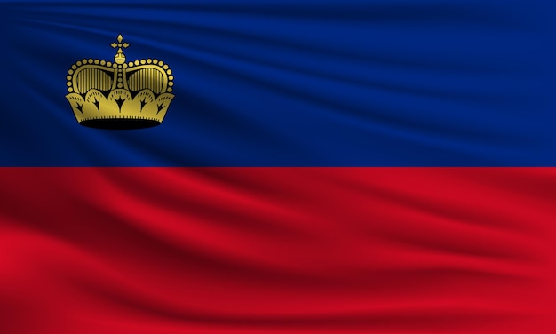 Vectorvlag van Liechtenstein met een palm