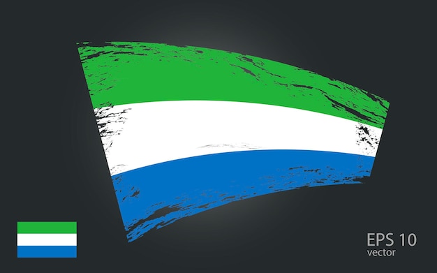 Vectorvlag van Sierra Leone illustratie penseel verf stroke trail view met Flat vector vlag