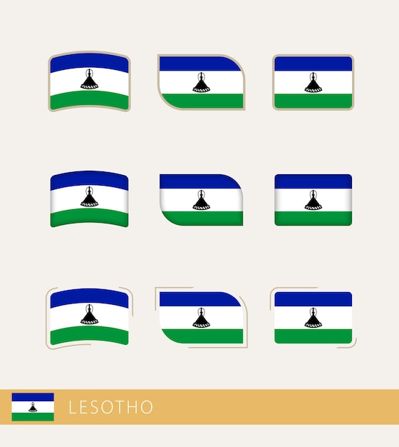 Vectorvlaggen van Lesotho-collectie van Lesotho-vlaggen