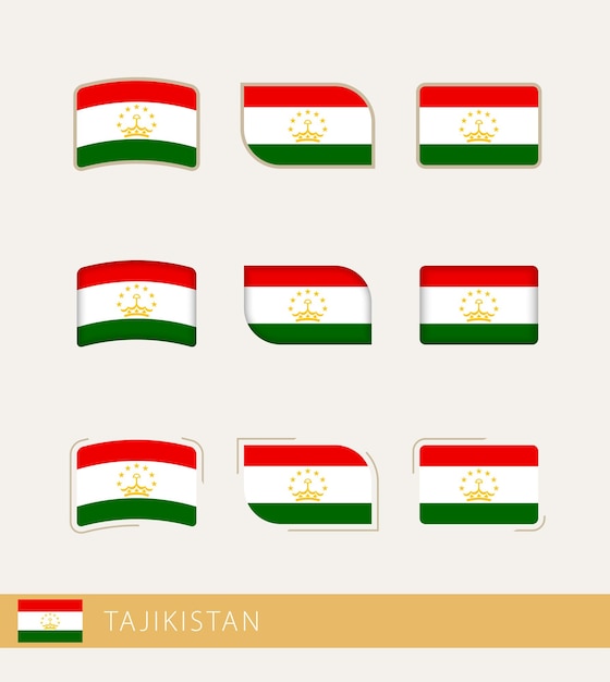 Vectorvlaggen van Tadzjikistan verzameling vlaggen van Tadzjikistan