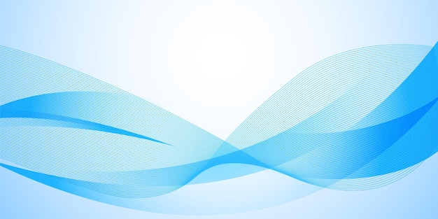 Vectorwitte en blauwe abstracte achtergrond met golvende lijnen futuristisch technologieconcept