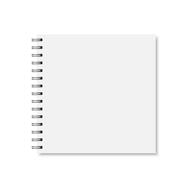 Vector vectorwitte realistische gesloten notebookcover