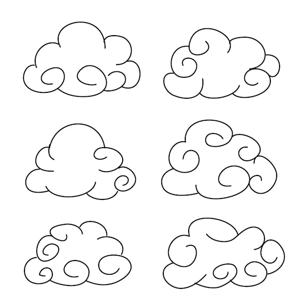 Vectorwolk op witte achtergrond