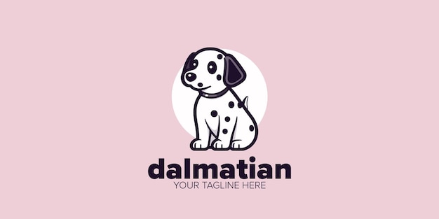 Vectorwonderen voor dierenwinkels Schattig Dalmatisch logo, huisdierproducten, hondenbranding en meer