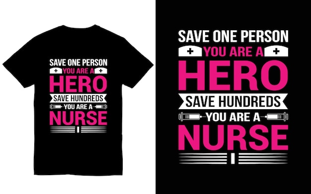 ワクワクする看護師の姿 シャツのデザイン