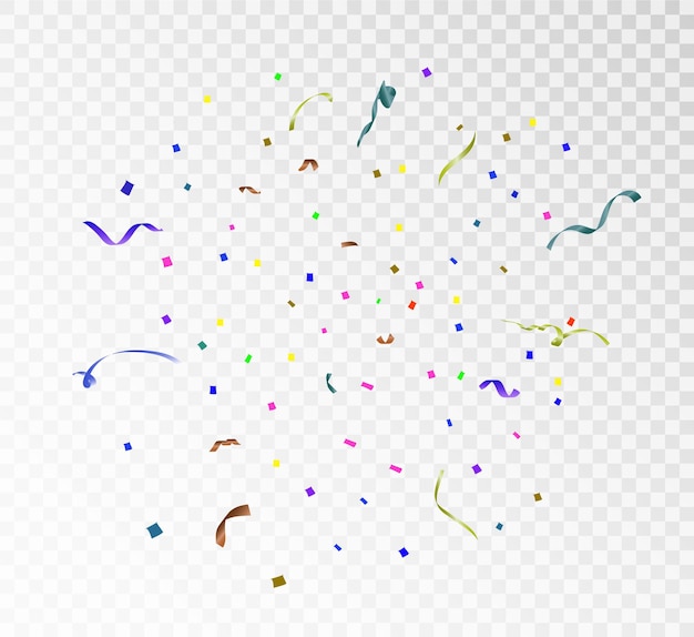 Veel kleurrijke kleine confetti en linten
