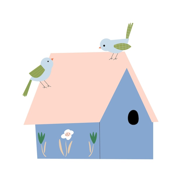 Vector veel schattige huizen voor vogels met verschillende vormen en decoraties